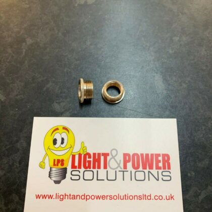 NICKEL REDUCER HALF INCH LAMP HOLDER ADAPTOR 1/2" TO 10MM x2