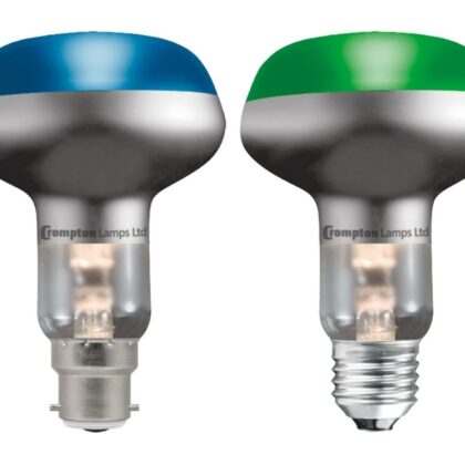 R80 Reflector Light Bulb 60W B22 E27 Coloured Lamp Crompton