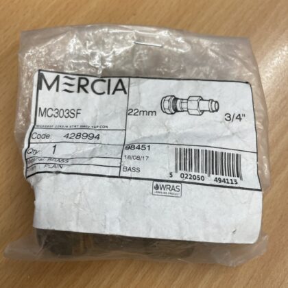 22 x 3/4Mm Brass Plumbing Pipe Mercia MC303SF 428994