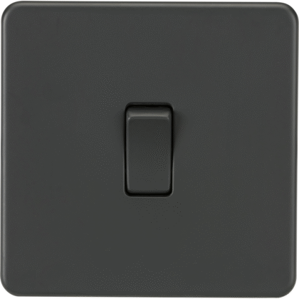 Knightsbridge Screwless Flat Plate 10AX 1G Intermediate Switch - Anthracite