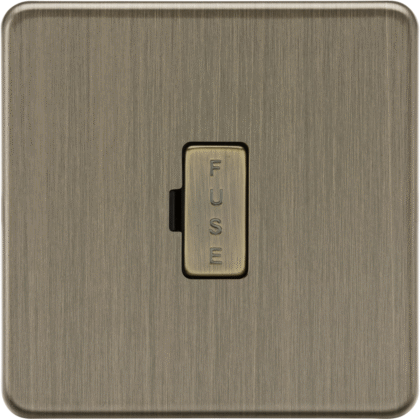 Knightsbridge Screwless Flat Plate 13A Fused Spur Unit - Antique Brass