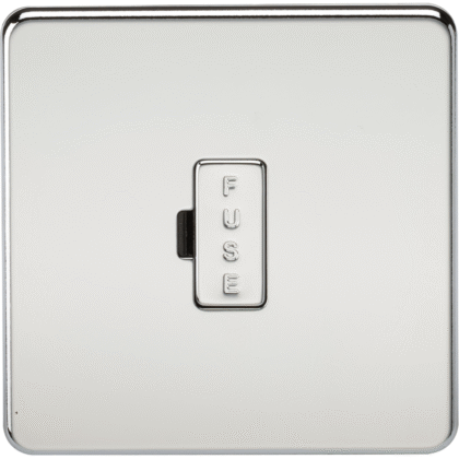 Knightsbridge Screwless Flat Plate 13A Fused Spur Unit - Polished Chrome