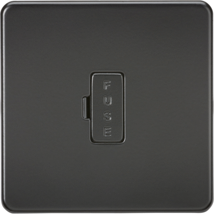 Knightsbridge Screwless Flat Plate 13A Fused Spur Unit - Anthracite