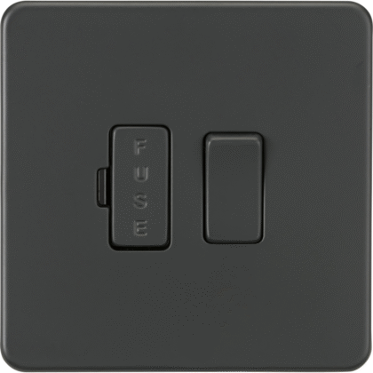 Knightsbridge Screwless Flat Plate 13A Switched  Fused Spur Unit - Anthracite