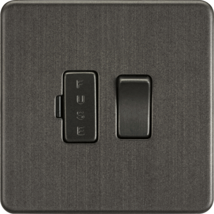 Knightsbridge Screwless Flat Plate 13A Switched Fused Spur Unit - Smoked Bronze