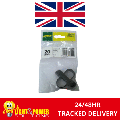 20mm Spacer Bar Saddle for Round Electrical Conduit Black Pack of 2