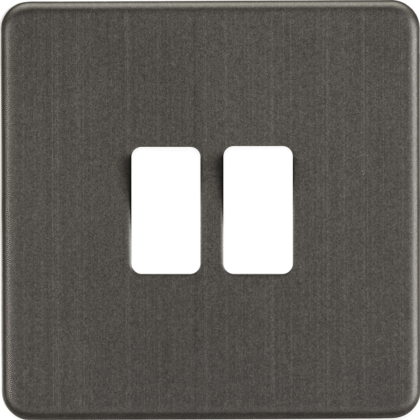Smoked Bronze Front Plate for Knightsbridge Screwless 10AX 2G 2-way Switch