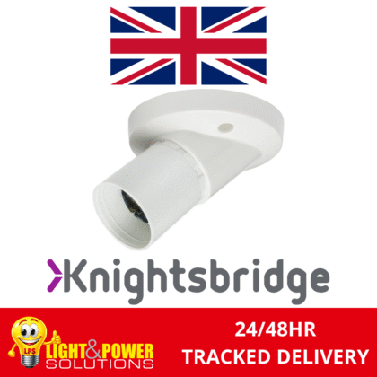 Knightsbridge T2 Angled Short Skirt BC B22 Batten Light Holder - 3 Terminals