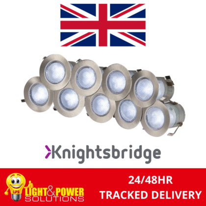 Knightsbridge IP65 Outdoor LED Decking Step Lights 10x 0.2W 6000K Kit