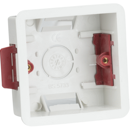 35mm Single 1 Gang Dry Lining Flush Pattress Back Box Plasterboard Pack of 10