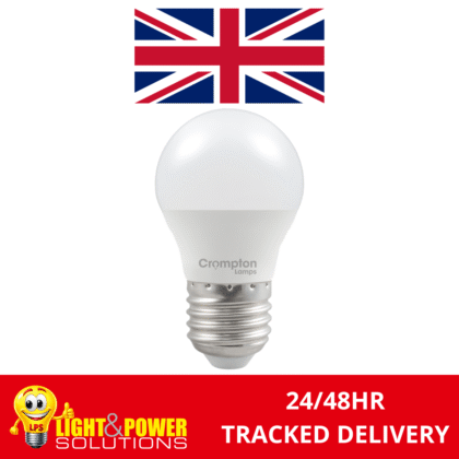 LED Dimmable Golf Ball Light Bulb 4.2W = 40W ES E27 Warm White 2700K Crompton