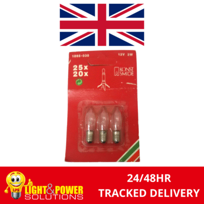 Pack of 3 Spare Candle Bulbs for Konst Smide Christmas Lights 12V 3W 1095-030