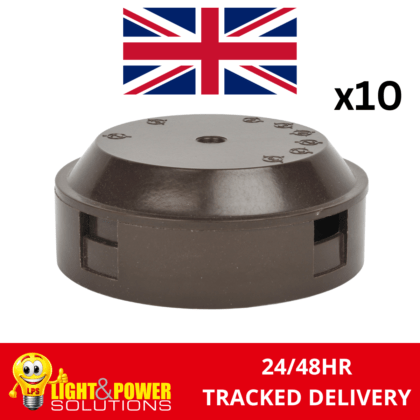 20A 4 Terminal Electrical Connection Junction Box Selective 75mm Brown x10