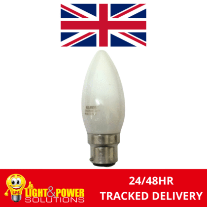Frosted Pearl Candle Incandescent Light Bulb 60W B22 BC Allander