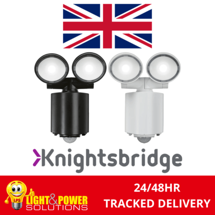 LED Twin Security Spotlight with PIR 16W Daylight 5000K IP55 Knightsbridge
