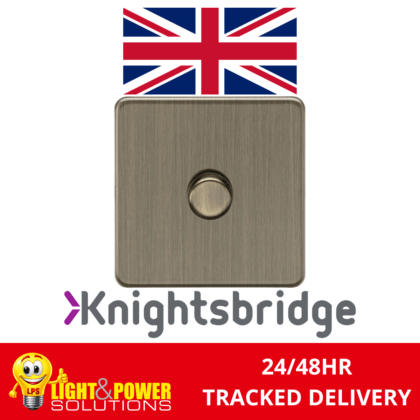 Knightsbridge Screwless 1G 2-way 5-150W LED Intelligent Dimmer - Antique Brass
