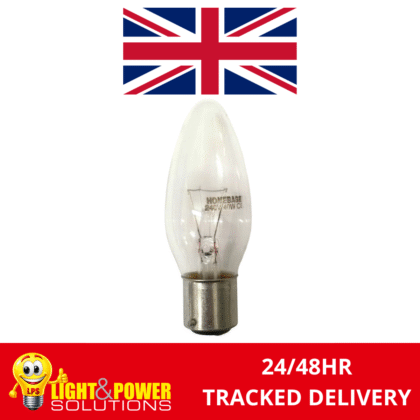 Clear Candle Incandescent Light Bulb 40W B22 BC Homebase