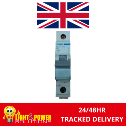 Hager 6A Type B Single Pole MCB B6 MTN 106