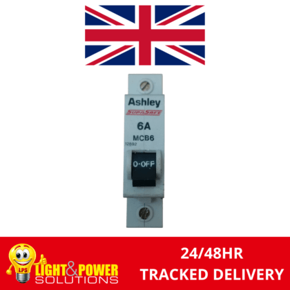Ashley Supersafe 6A Type B Single Pole MCB B6 MCB6