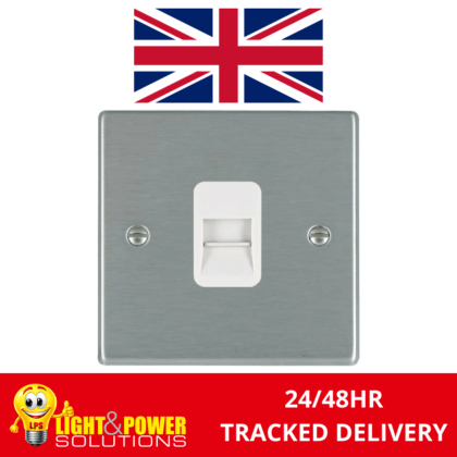 Single Gang Master Telephone Socket Satin Steel Hamilton 74TCMW