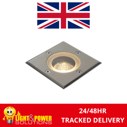 Saxby 52211 Pillar Square Outdoor Recessed Ground Light IP65 Stainless Steel