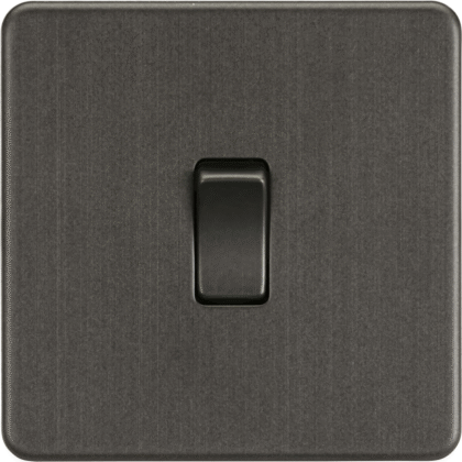 Knightsbridge Screwless Flat Plate 10AX 1G DP Switch - Smoked Bronze