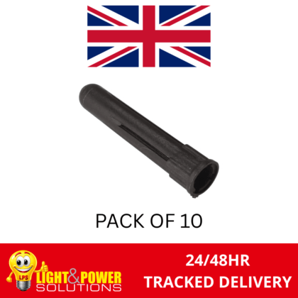 Brown Plastic Wall Plugs Expansion Fixings No.8-10 Pack of 10