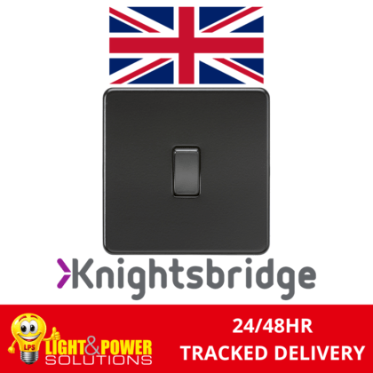 Knightsbridge Screwless Flat Plate 10AX 1G 2-Way Switch - Matt Black