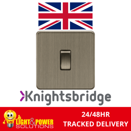 Knightsbridge Screwless Flat Plate 10AX 1G 2-Way Switch - Antique Brass