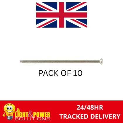 M3.5 x 75mm Nickel Plated Electrical Socket Switch Screws Pack of 10