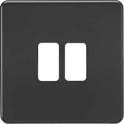 Matt Black Front Plate for Knightsbridge Screwless 10AX 2G 2-way Switch