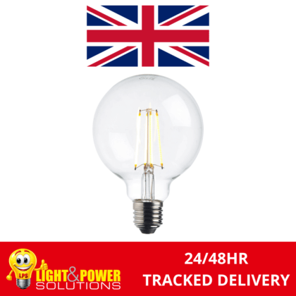 LED Dimmable G95 Globe Filament Light Bulb 7W E27 ES Warm White 2700K Saxby