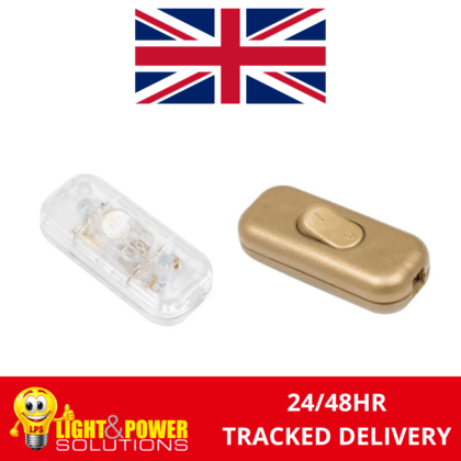 Inline Cord Switch 2A 250V Gold or Clear